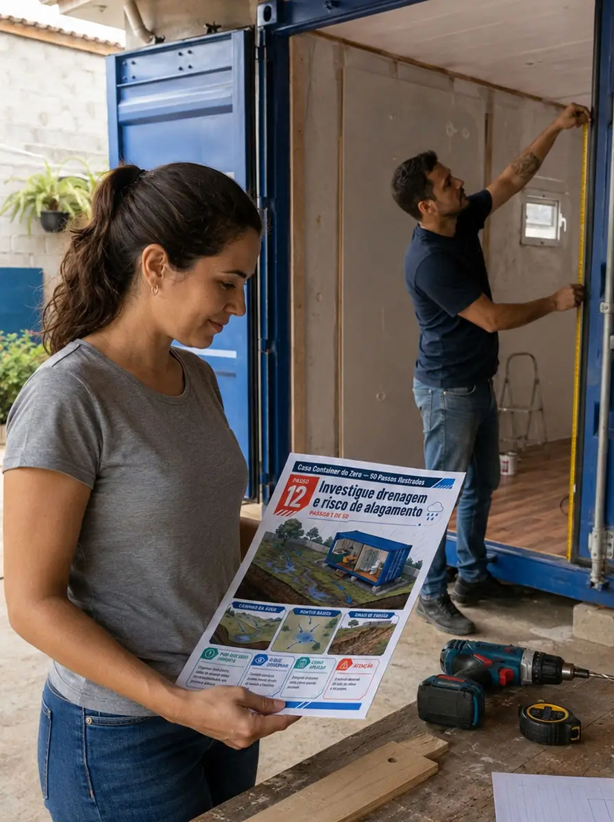 Planejamento de uma casa container durante a obra